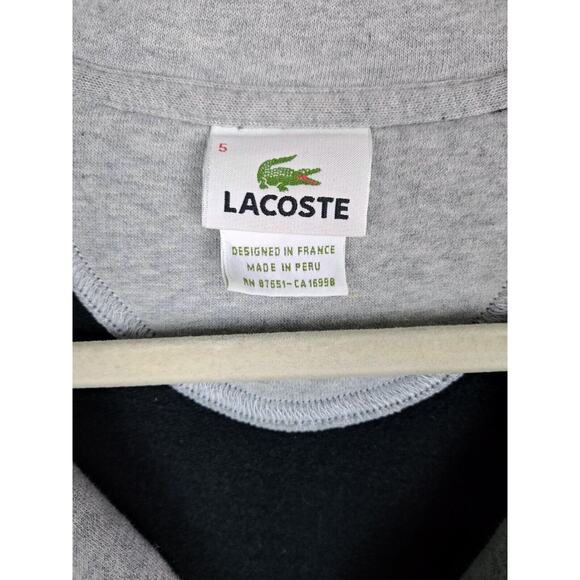 Lacoste Sweater men's Size 5 Large 1/4 Zip Black Long Sleeve Pullover Mock Neck - Picture 4 of 10